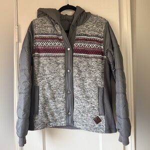 Eddie Bauer Gray Hooded Knit Jacket